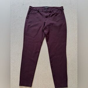 Liverpool Los Angeles Burgundy Slim Pants Size 16/33